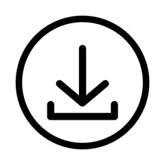 Download icon upload circle symbol. Save button file flat for web vector illustration design