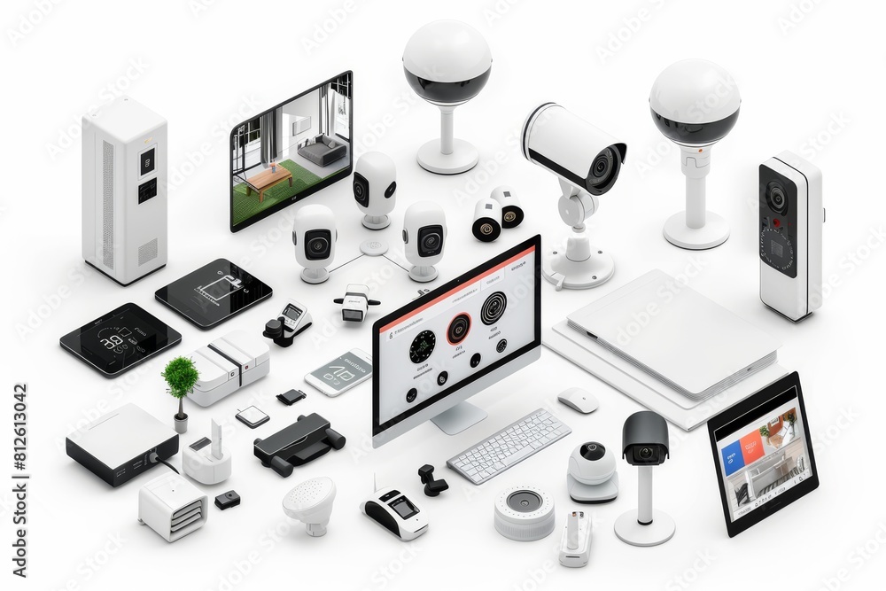 Poster safeguard home operations using advanced camera surveillance, focusing on recording digital datum fo