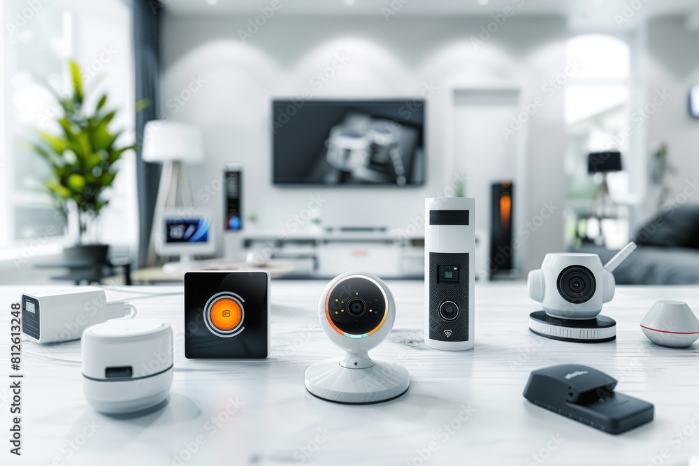 Poster advanced camera surveillance and recording technology ensure safeguarding and secure digital communi