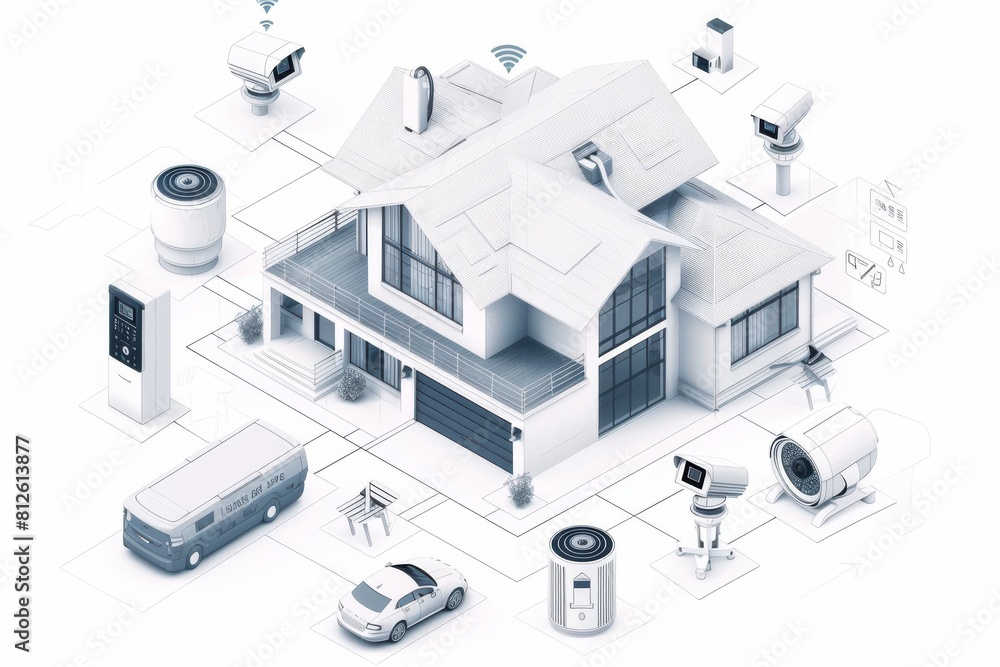 Poster secure digital communication and recording in home surveillance systems through advanced camera tech