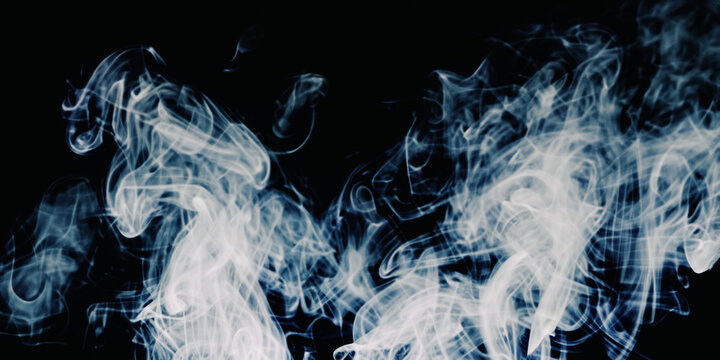 illustrazione di volute di fumo su sfondo scuro