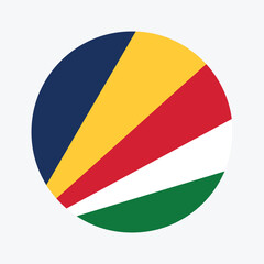 National Flag of Seychelles. Seychelles Flag. Seychelles Round flag.
