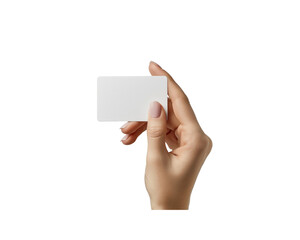 A hand holding a white card