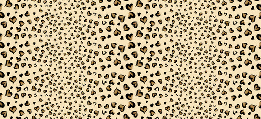 Leopard and heart pattern design. Heart pattern design. Textile print pattern