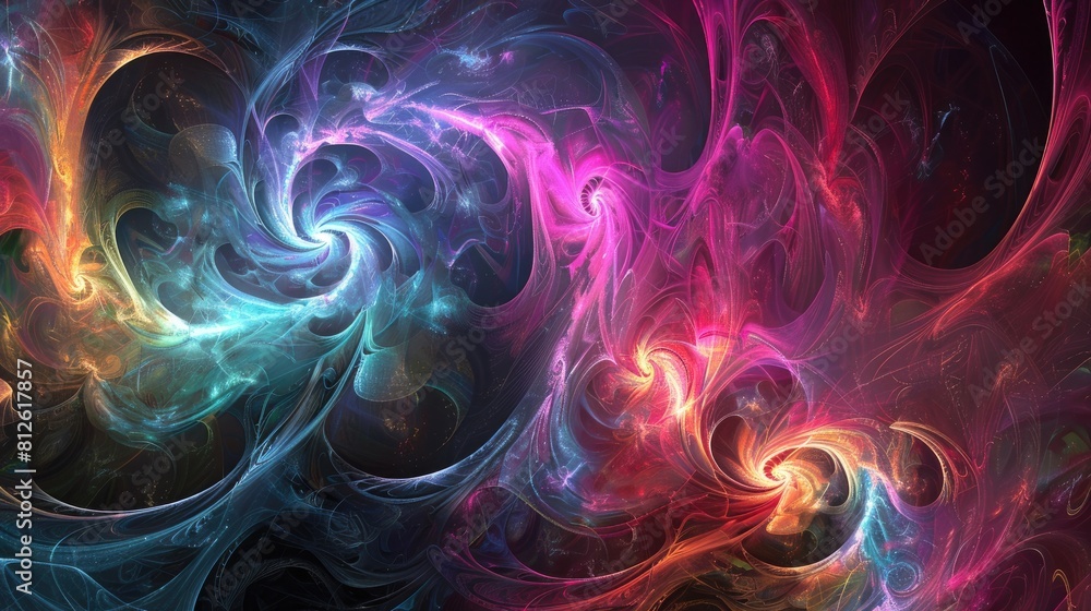 Poster computer generated digital fractal abstract background
