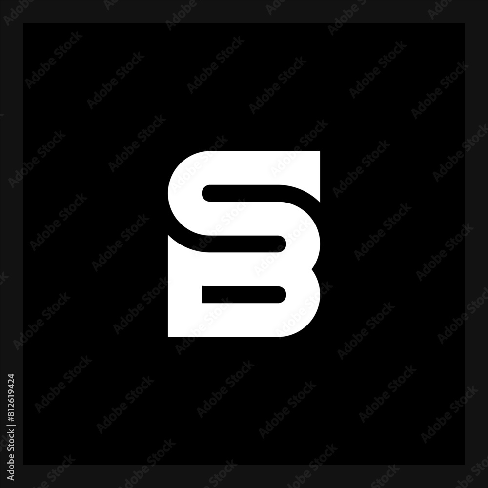 Poster bs - initials or logotype. s and b monogram. vector design element or icon. a logo combining the let