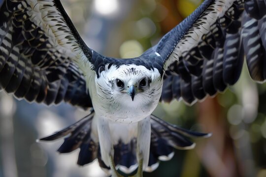 Swallow-Tailed Kite Closeup: Majestic Feathered Bird of Prey