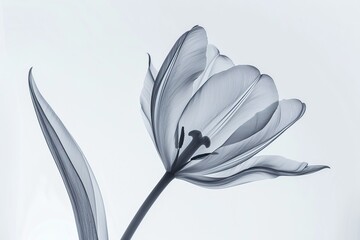 Aesthetic botanical x-ray of tulip