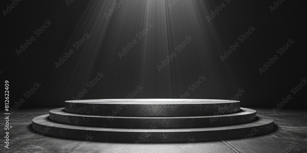 Poster a monochrome image of a stage. suitable for various design projects