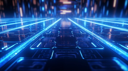 Abstract neon and iron concept. Technology and development.