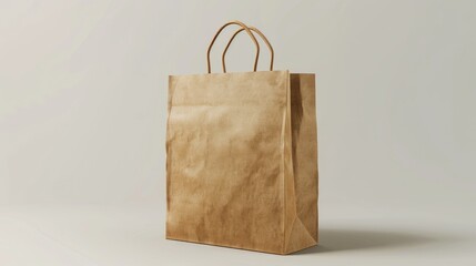 3D Brown Paper Bag, Realism in a Mockup