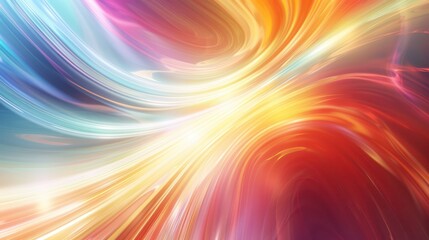Obraz premium A brightly colored abstract image with twisting wave patterns converging into a vortex with a light burst effect