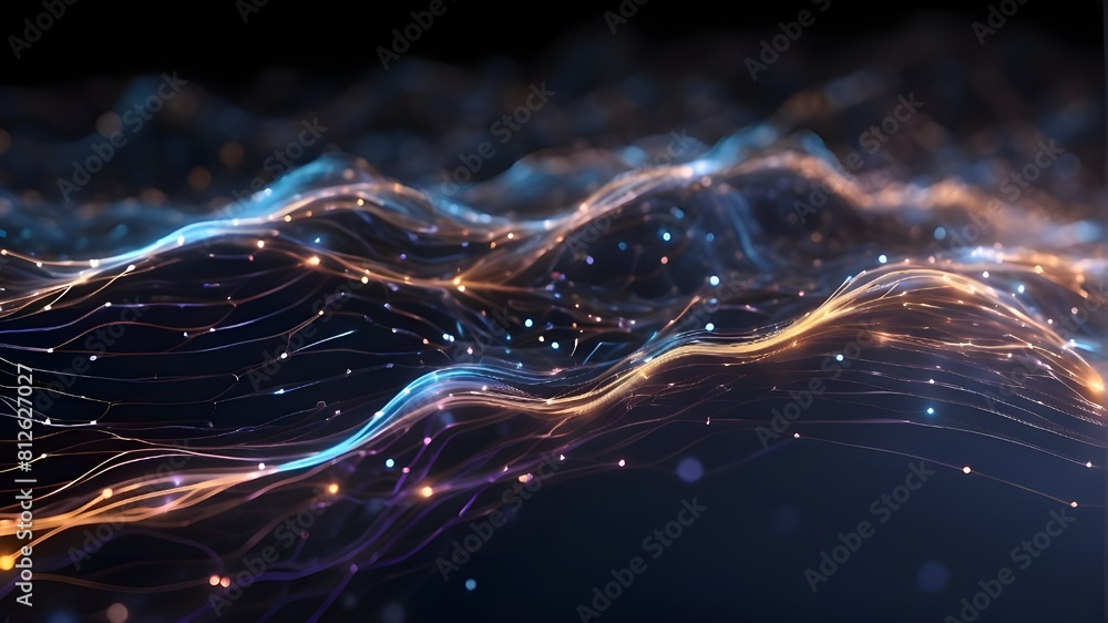 Aufkleber the flow of digital signals and communication channels that permit connectivity and interaction in t