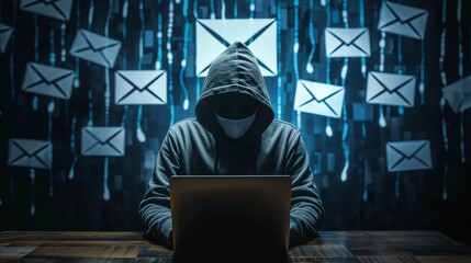 hacker  attack cyber crime email phising illustration