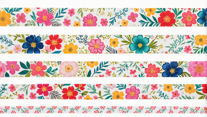 colorful floral stripes