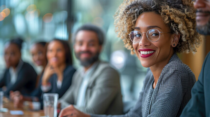 Obraz premium A diverse group of people discussing investment strategies around a conference table.