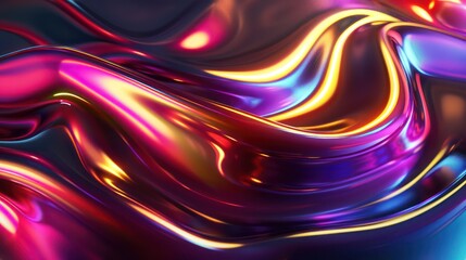 An abstract image of liquid metallic colors flowing together creating a vibrant and futuristic appearance