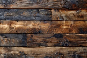 A high-resolution photo showcasing the natural grain and patterns of rustic wooden planks with a warm, earthy tone