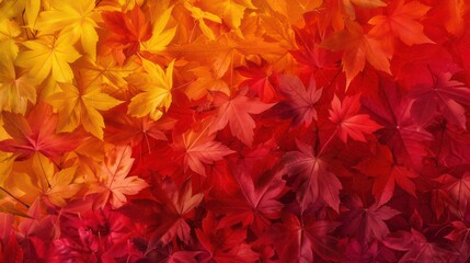 A seamless pattern of brightly colored autumn leaves ideal for seasonal themes and vibrant designs