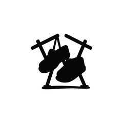 Simple black vector boots icon isolated on white