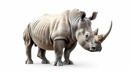 Obraz premium A rhino standing on a white surface, suitable for various projects
