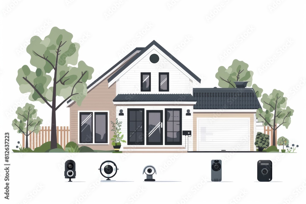 Poster smart home cameras protect seniors with ai security updates, networking protective sensors and apply