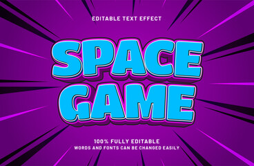 space game editable text effect in kids and happy text style