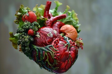 Naklejka premium Food Heart. Healthy and Detox Foods for Heart Health Care