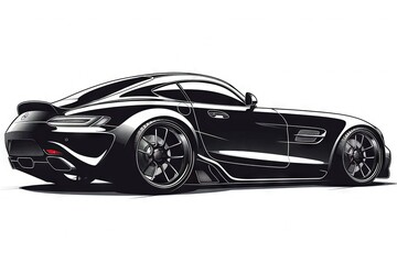 Fototapeta premium Sleek Roadster Car Cruising Coastal Roadway