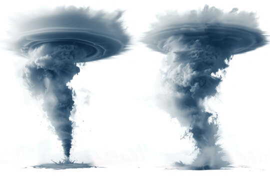 stages of tornado formation: from clouds to funnel clouds.