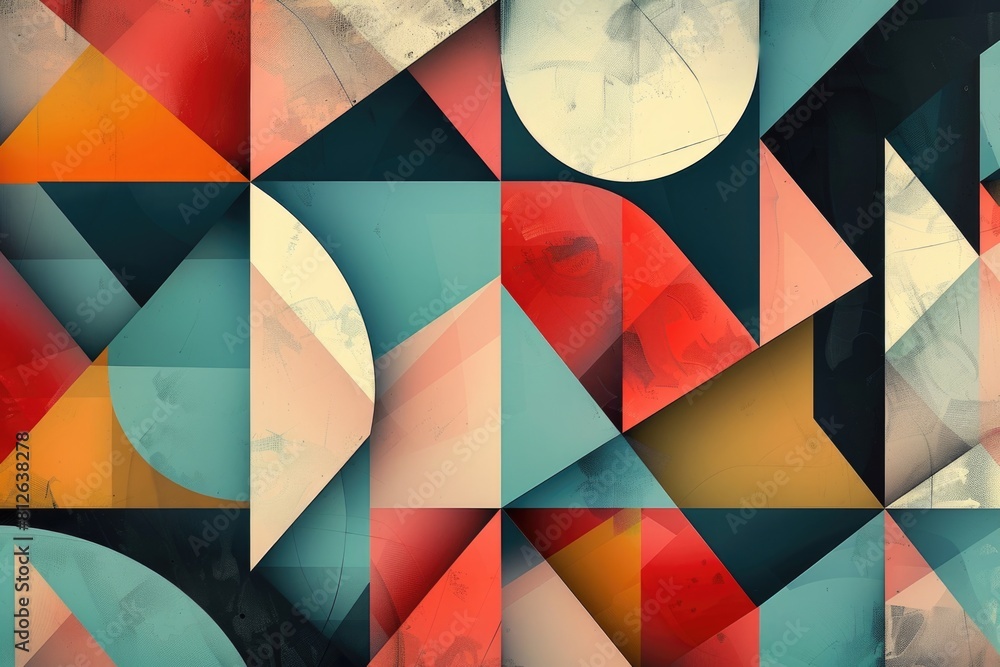 Poster abstract digital painting with a clock in the background. suitable for business or time-related conc
