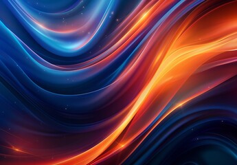 An alluring digital artwork showcasing fiery waves with a mix of red, orange, and blue colors, giving a sense of warmth and energy