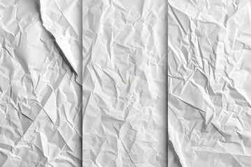 Wall Paper Poster Mockup Glued paper wrinkled effect isolated blank templates set. Generative Ai.