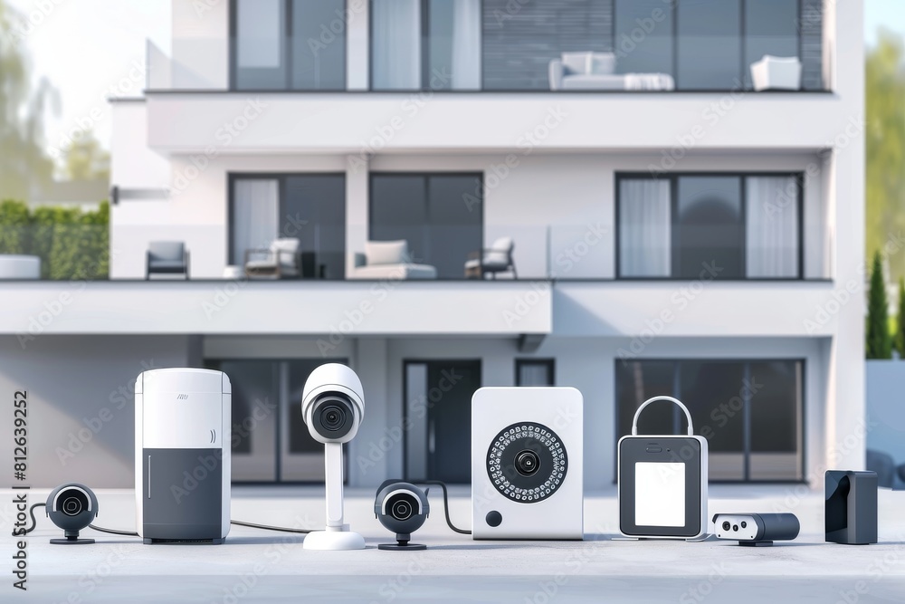 Poster smart homes apply ai security updates in cameras to safeguard seniors, networking sensors and using 