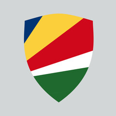 Fototapeta premium Seychelles Flag in Shield Shape Frame