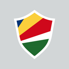 Seychelles Flag in Shield Shape Frame