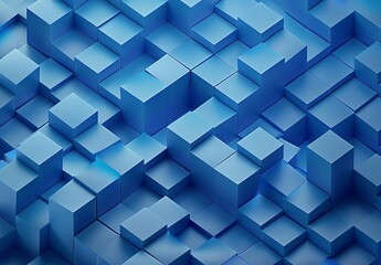 Isometric blue cubes in a repeating pattern, creating an illusion of three-dimensional space