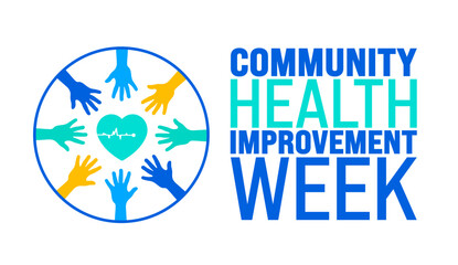June is Community health improvement week background template. Holiday concept. use to background, banner, placard, card, and poster design template with text inscription and standard color.