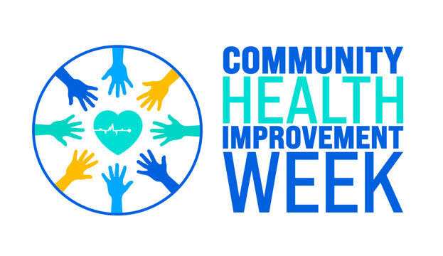 June is Community health improvement week background template. Holiday concept. use to background, banner, placard, card, and poster design template with text inscription and standard color.
