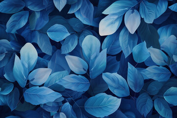 blue Leaves Background | Autumnal Beauty Design | Fall Foliage, Nature, Vibrant blue, Seasonal Aesthetic, Natural Patterns
