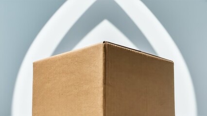 close up of a cardboard box on white background