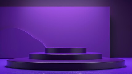 Obraz premium Empty Stage With Purple Background