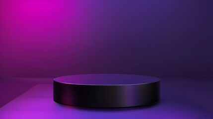 Black Round Object on Purple Background