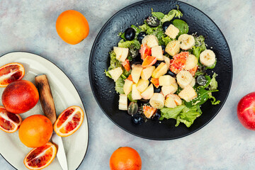 Fruit salad with oranges.