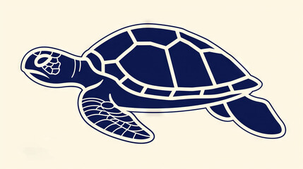 Fototapeta premium A sea turtle sticker with 'Missing Online' on its back and 'Missing Online' on its front