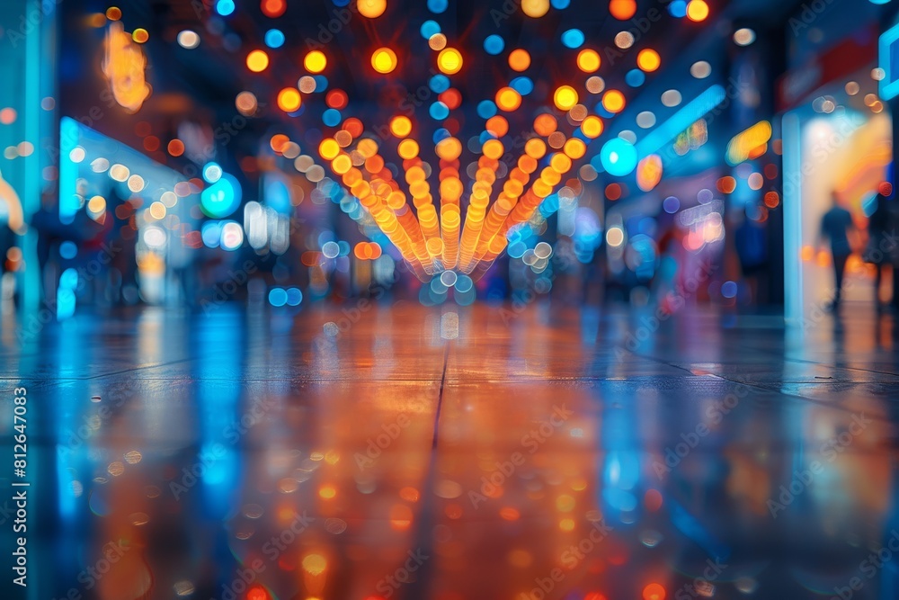 Poster colorful bokeh lights create a mesmerizing pattern in a bustling modern urban environment