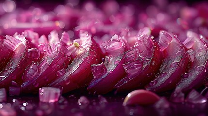   A close-up of a pink flower with water droplets on its petals