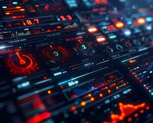 Obraz premium Dynamic Business Analytics Dashboard with Cutting Edge Metrics and Insights