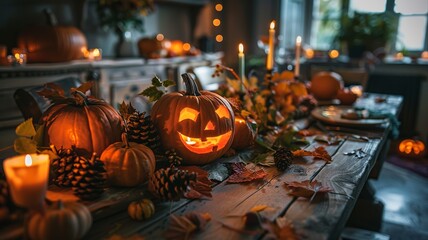 Explore spooky Halloween-themed settings and decorative tables. Transform your space with eerie ambiance, pumpkin centerpieces, and haunting decorations for a festive celebration.