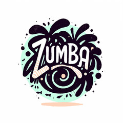 A colorful, abstract logo for Zumba. The logo is a circle with a swirl pattern and the word Zumba written in a bold, artistic font. The design conveys a sense of energy and movement